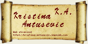 Kristina Antušević vizit kartica